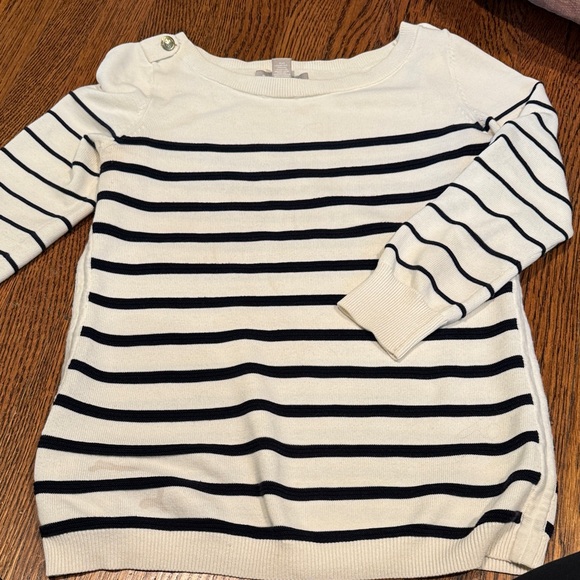 Banana Republic Navy and Cream Striped Sweater - Picture 4 of 4
